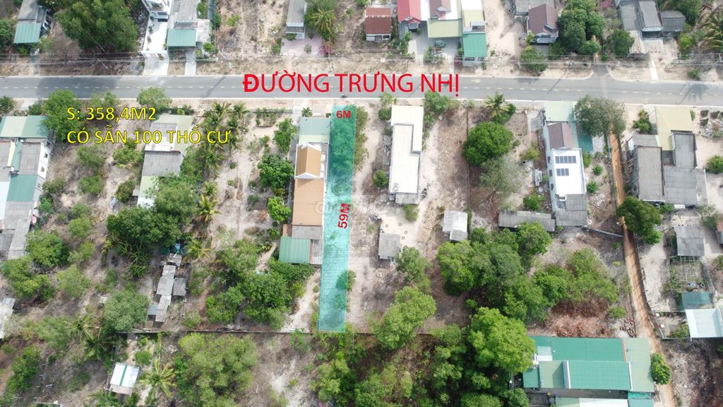 6x55 (358m2) 100TC Trưng Nhị, KP8, Tân An, LaGi Giá Đầu Tư