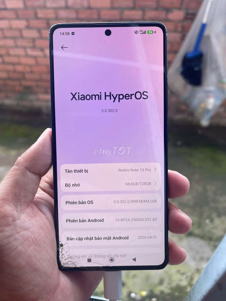 Xiaomi Redmi Note 13 Pro 8GB/128GB Đen. Mua bán Điện thoại tại Huyện Nhơn Trạch Đồng Nai được đăng bởi Kiệt Xe cỏ  hình 1