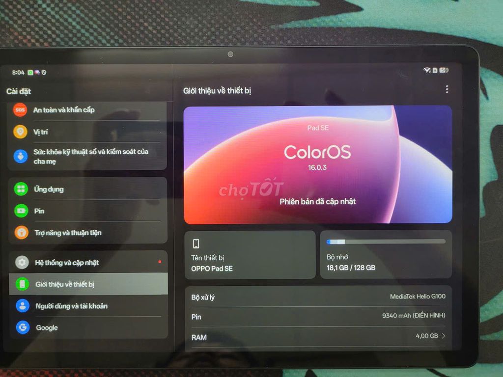 Oppo Pad SE 4G 128GB Bạc. Mua bán Máy tính bảng tại Quận Hải Châu Đà Nẵng được đăng bởi A Hải hình 1