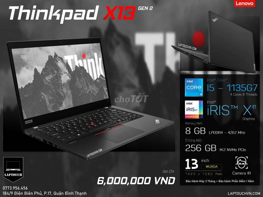 Lenovo Thinkpad X13 Gen 2. Mua bán Laptop tại Quận Bình Thạnh Tp Hồ Chí Minh được đăng bởi Cửa Hàng Máy Tính Laptouch VN hình 1