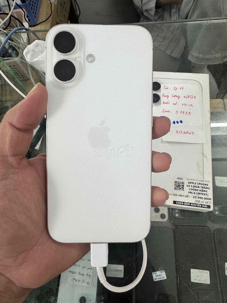 Apple iPhone 16 128GB Trắng VN/A 98%. Mua bán Điện thoại tại Quận Đống Đa Hà Nội được đăng bởi Lê Khuyến hình 1