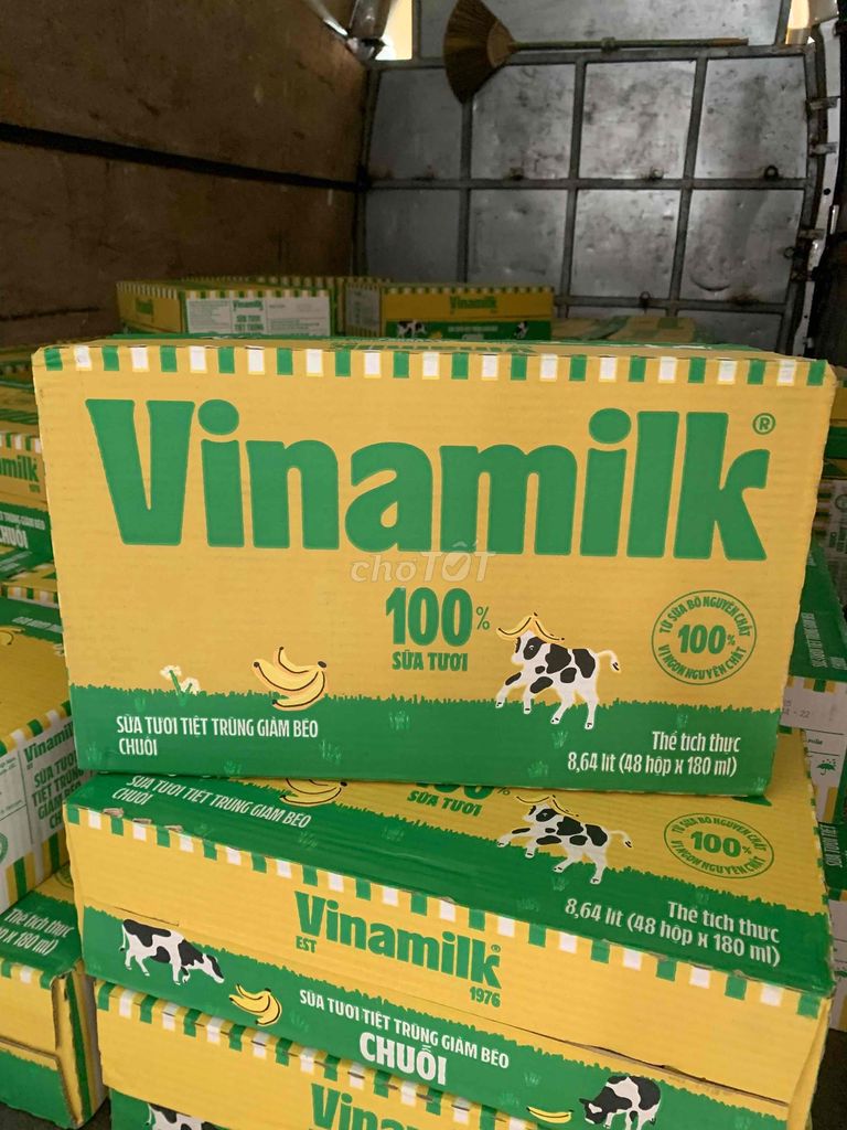 thùng 48hộp sữa vinamilk chuối tách béo 180ml