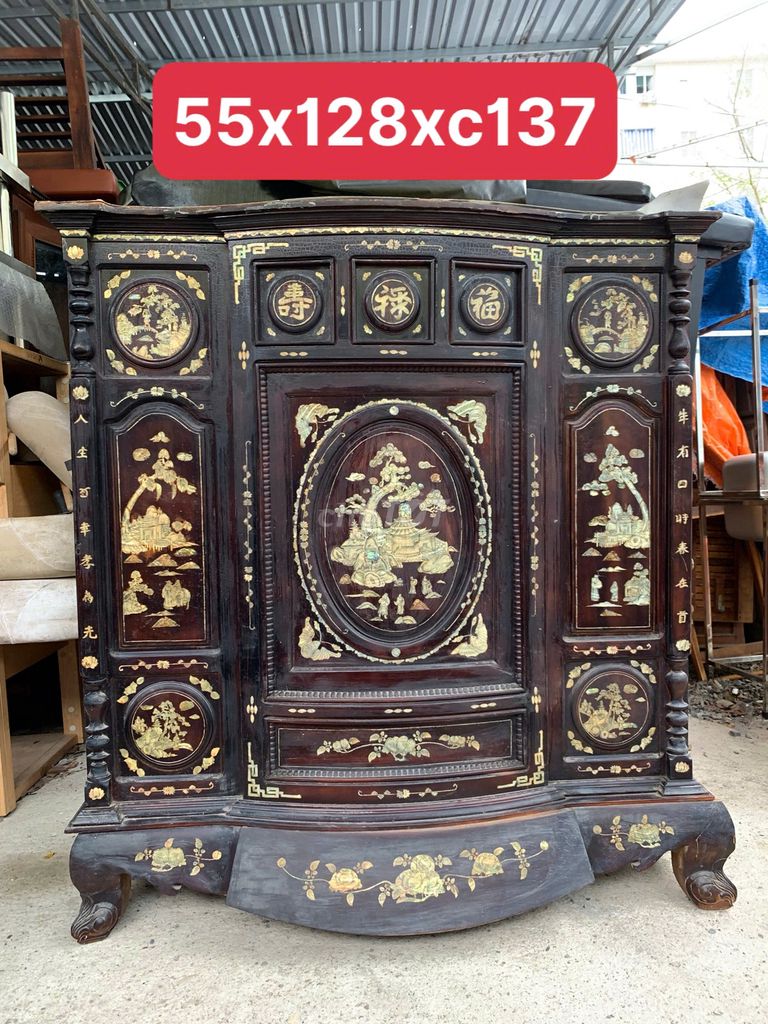 Tủ thờ Gỗ khảm xà cừ. Mua bán Tủ, kệ gia đình tại Quận Sơn Trà Đà Nẵng được đăng bởi thế giới đồ cũ đà nẵng hình 1