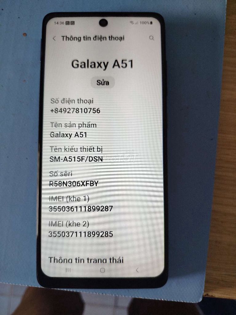 Samsung Galaxy A51 128Gb. Mua bán Điện thoại tại Thành phố Thủ Dầu Một Bình Dương được đăng bởi minh hai hình 1