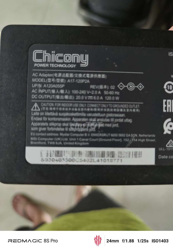 Sạc laptop Chicony A17-120P2A Đen. Mua bán Phụ kiện (Màn hình, Chuột...) tại Thành phố Hồng Ngự Đồng Tháp được đăng bởi ChủThểBắcMinh Nguyen hình 1