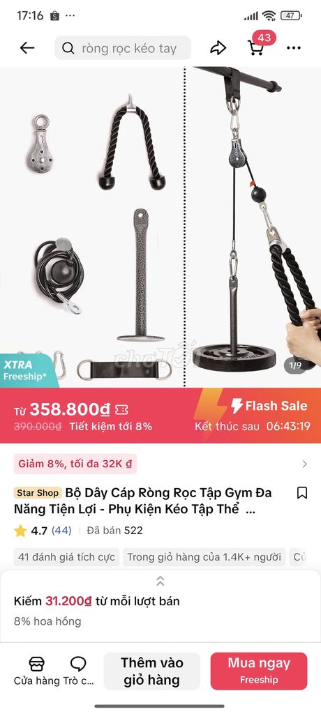 Dây kéo cáp tập gym tại nhà