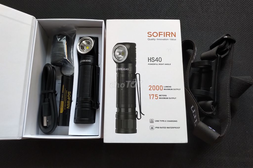 Đèn pin đội đầu SOFIRN HS40 sáng 2000 lumen USB C
