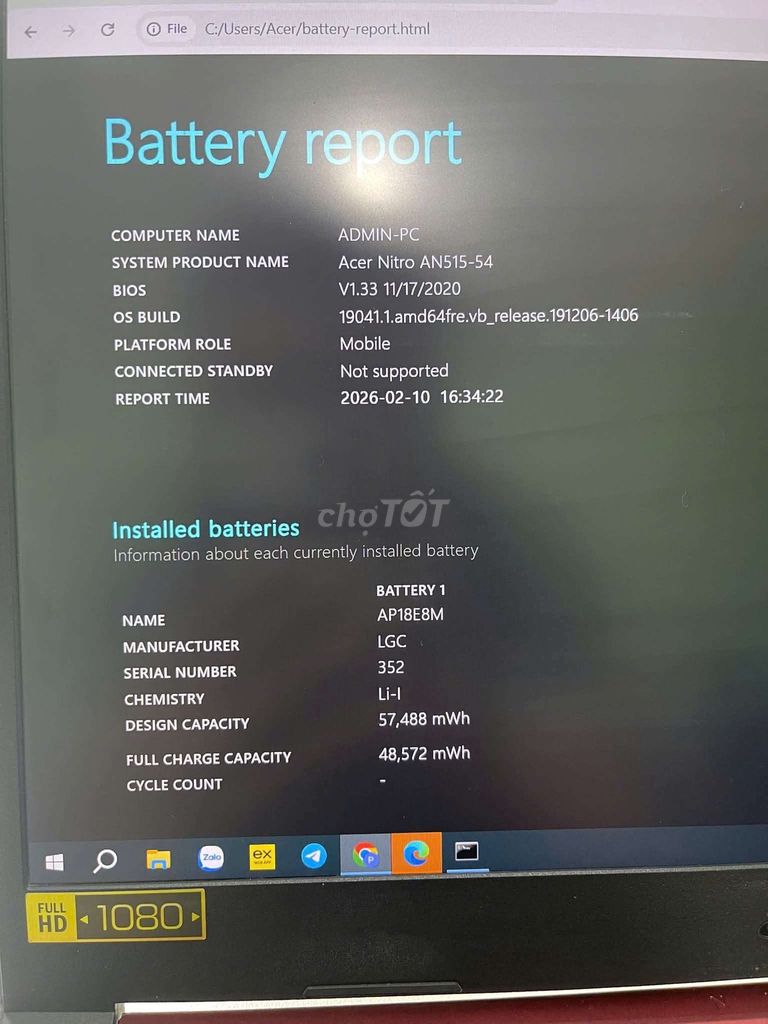 Acer Nitro AN515-54 i7-9750H 16GB/SSD. Mua bán Laptop tại Thành phố Cam Ranh Khánh Hòa được đăng bởi Tây Huỳnh hình 1