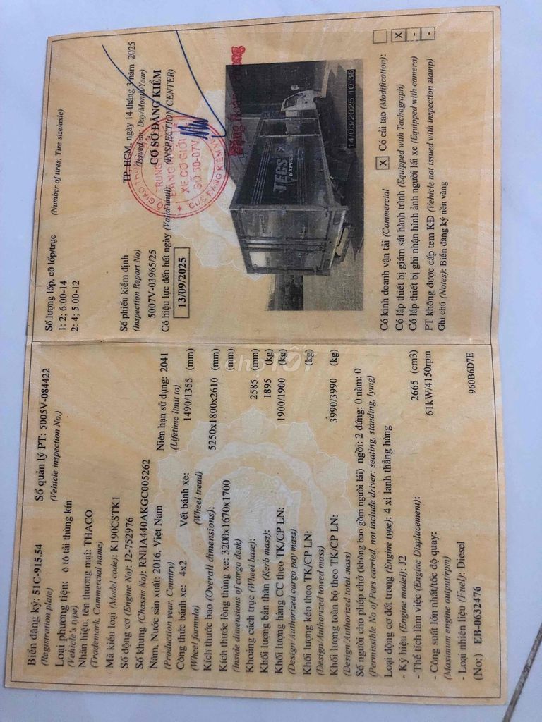 kia k190 1,9t đời 2016 zin100% quá mới. Mua bán Xe tải, xe ben tại Quận Bình Tân Tp Hồ Chí Minh được đăng bởi nguyen van phong hình 4