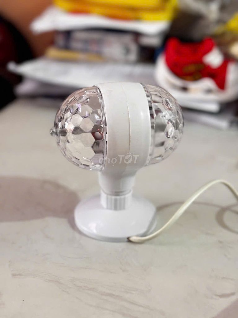 Đèn Led quả cầu xoay pha lê 7 màu, New Full Box