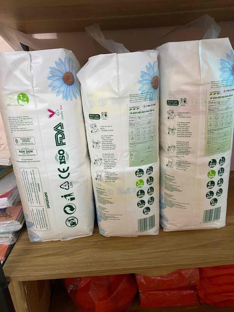 Bỉm dán Nateen của Bỉ size M (4-9kg)