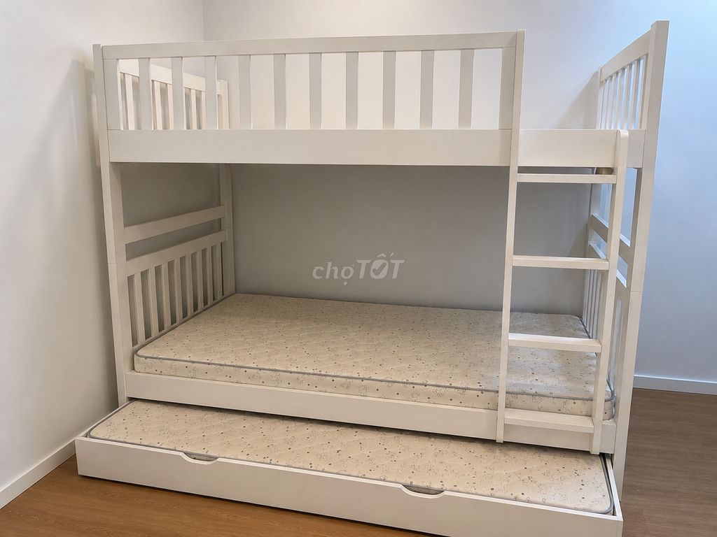 Giường tầng Gỗ thông Trắng 1.2m x 2m ,1m x 2m Cũ. Mua bán Giường, chăn ga gối nệm tại Quận Hoàng Mai Hà Nội được đăng bởi Nguyen Thuy Lien hình 1