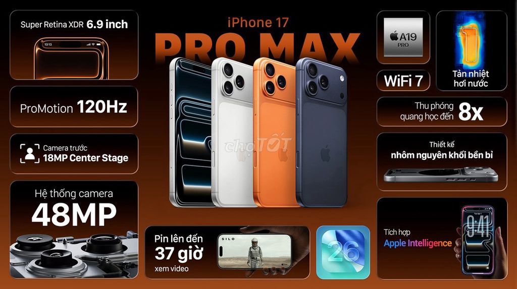 Apple iPhone 17 Pro Max Đa màu. Mua bán Điện thoại tại Thành phố Thái Nguyên Thái Nguyên được đăng bởi Anh Thơ Nguyễn hình 1