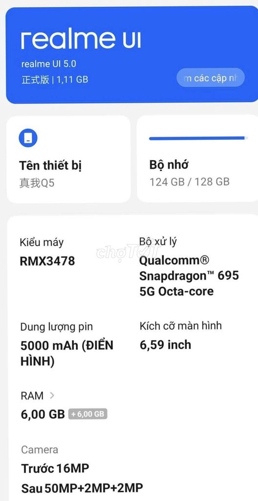 Realme Q5 5G 6GB/128GB Snapdragon 695. Mua bán Điện thoại tại Thành phố Hưng Yên Hưng Yên được đăng bởi Nguyễn Đoàn hình 1