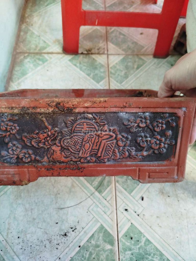 Chậu cảnh Gốm Nâu đỏ Trạm nổi 32x20x12. Mua bán Cây cảnh, đồ trang trí tại Quận 1 Tp Hồ Chí Minh được đăng bởi tú hình 1