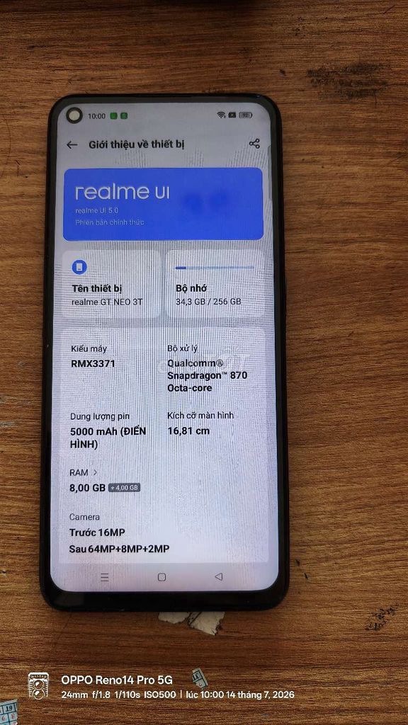 Realme GT Neo 3T 256GB Snapdragon 870. Mua bán Điện thoại tại Quận 12 Tp Hồ Chí Minh được đăng bởi chuột hình 1