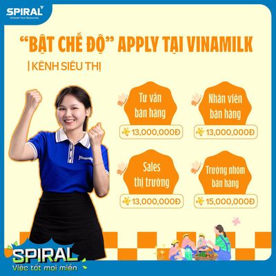 VĨNH PHÚC - VINAMILK TUYỂN NHÂN VIÊN BÁN HÀNG ST
