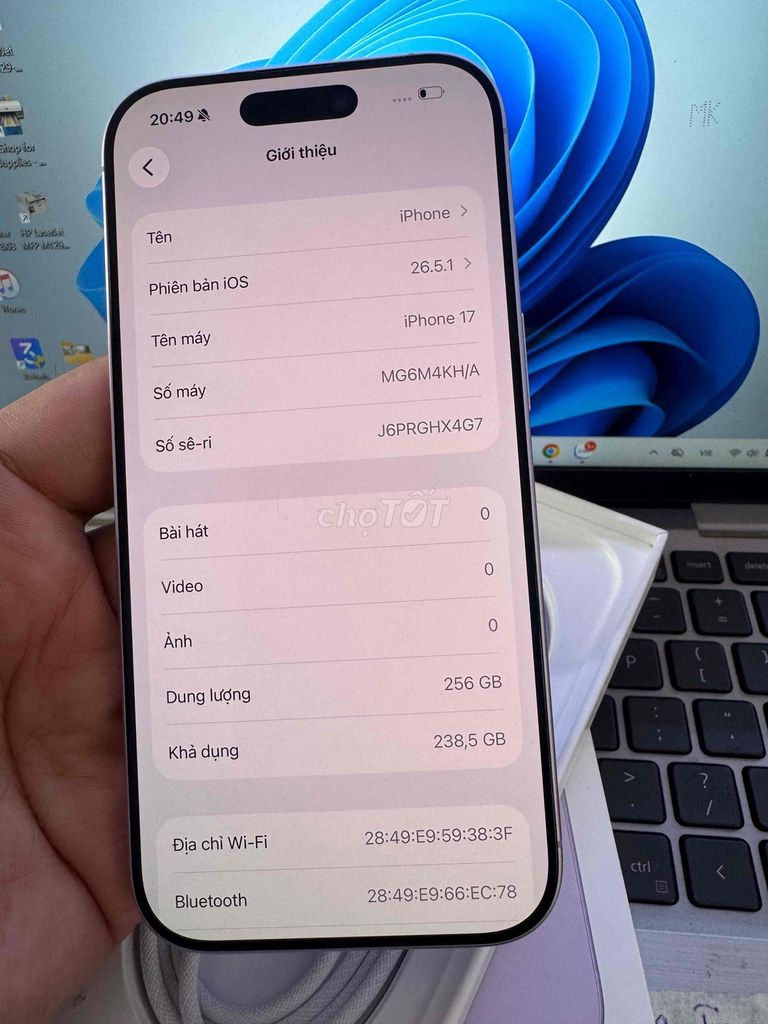 iPhone iPhone 17 256GB Tím. Mua bán Điện thoại tại Quận 6 Tp Hồ Chí Minh được đăng bởi QUỐC THIÊN BÁN GÓP 0 ĐỒNG  hình 1