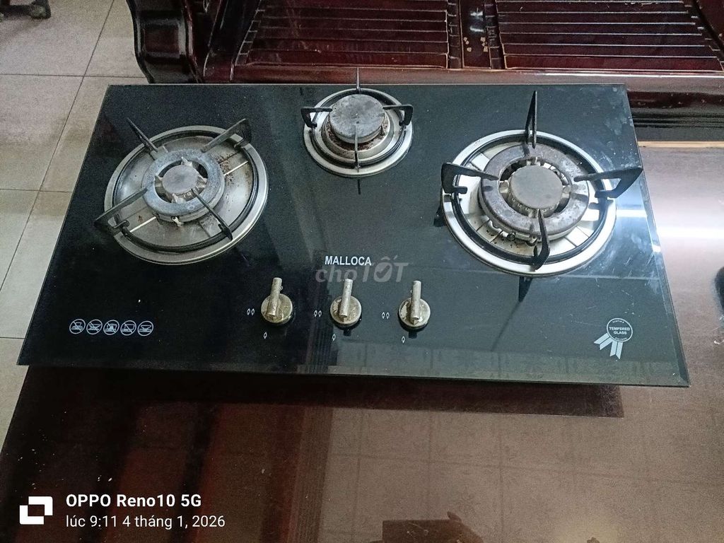 Bếp ga Malloca 3 lò Đen. Mua bán Bếp, lò, đồ điện nhà bếp tại Quận Bình Tân Tp Hồ Chí Minh được đăng bởi Long hình 1