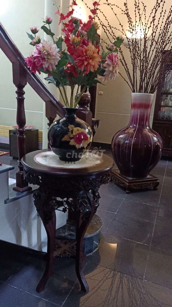 02 Đôi - Đôn tròn gỗ Đục mai Nâu 80cm. Mua bán Bàn ghế tại Quận Hai Bà Trưng Hà Nội được đăng bởi Nguyên  hình 1