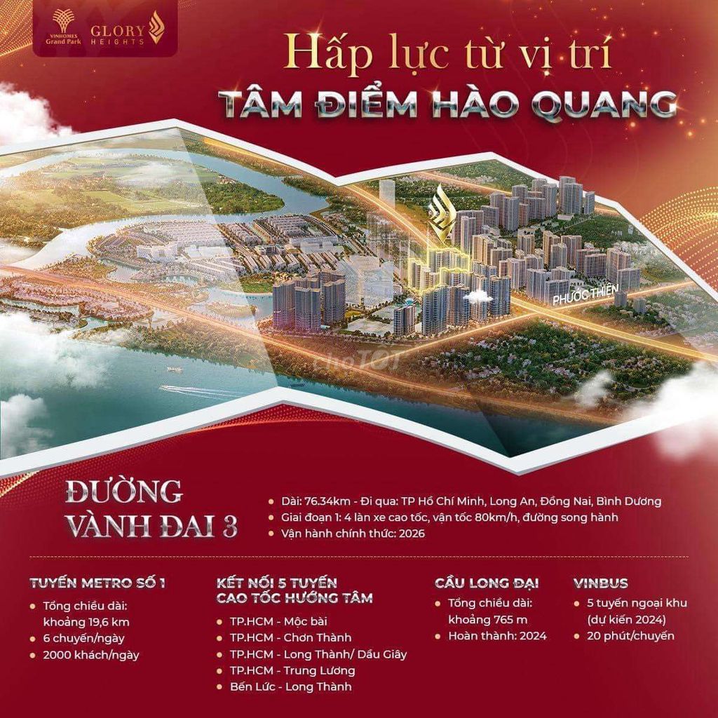 BÁN LỖ 200TR CĂN HỘ GLORY HEIGHT 2PN ĐỐI DIỆN VINCOME MEGA MALL