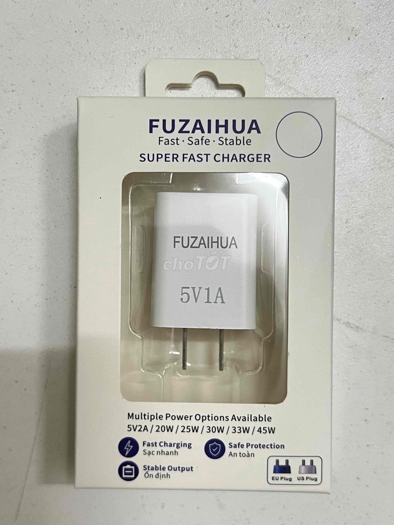 Củ sạc Fuzaihua Trắng 5W USB Chân dẹt. Mua bán Phụ kiện (Màn hình, Chuột...) tại Quận Bình Tân Tp Hồ Chí Minh được đăng bởi     Phú Laptop hình 1
