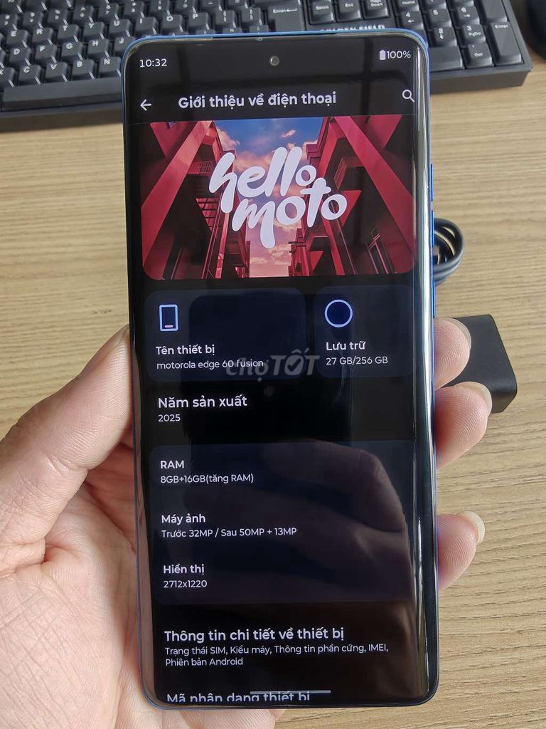 Motorola Edge 60 Fusion Thế Giới Di Động. Mua bán Điện thoại tại Quận Tân Phú Tp Hồ Chí Minh được đăng bởi Dah hình 1