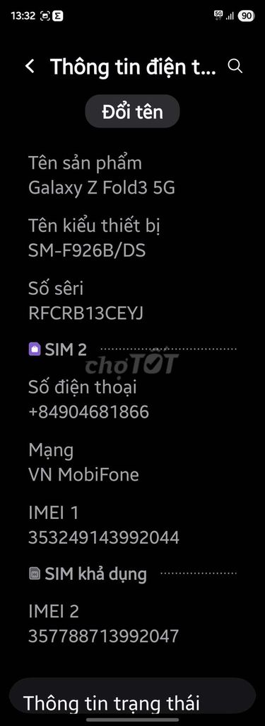 Samsung Galaxy Z Fold3 5G 256GB Đen. Mua bán Điện thoại tại Quận Thanh Xuân Hà Nội được đăng bởi Duong Pham hình 1