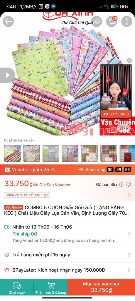 Giấy gói quà Giấy lụa cán vân 53x79cm. Mua bán Sở thích khác tại Quận Đống Đa Hà Nội được đăng bởi Hai lúa hình 1
