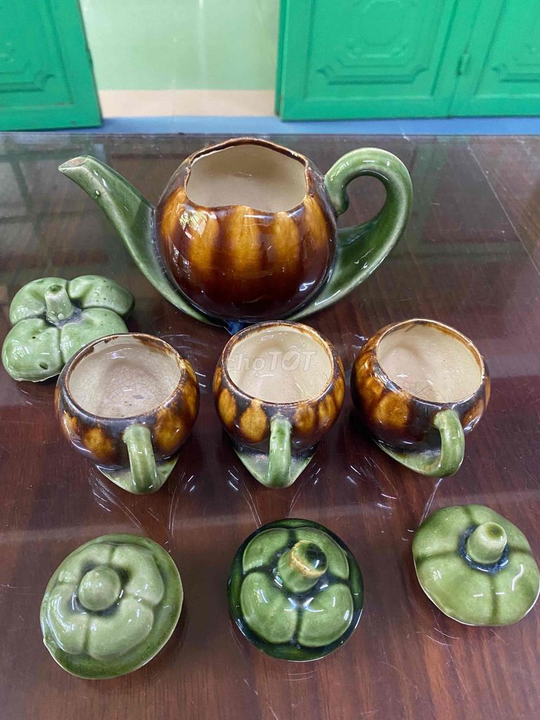 Bộ ấm trà Gốm sứ Lái Thiêu