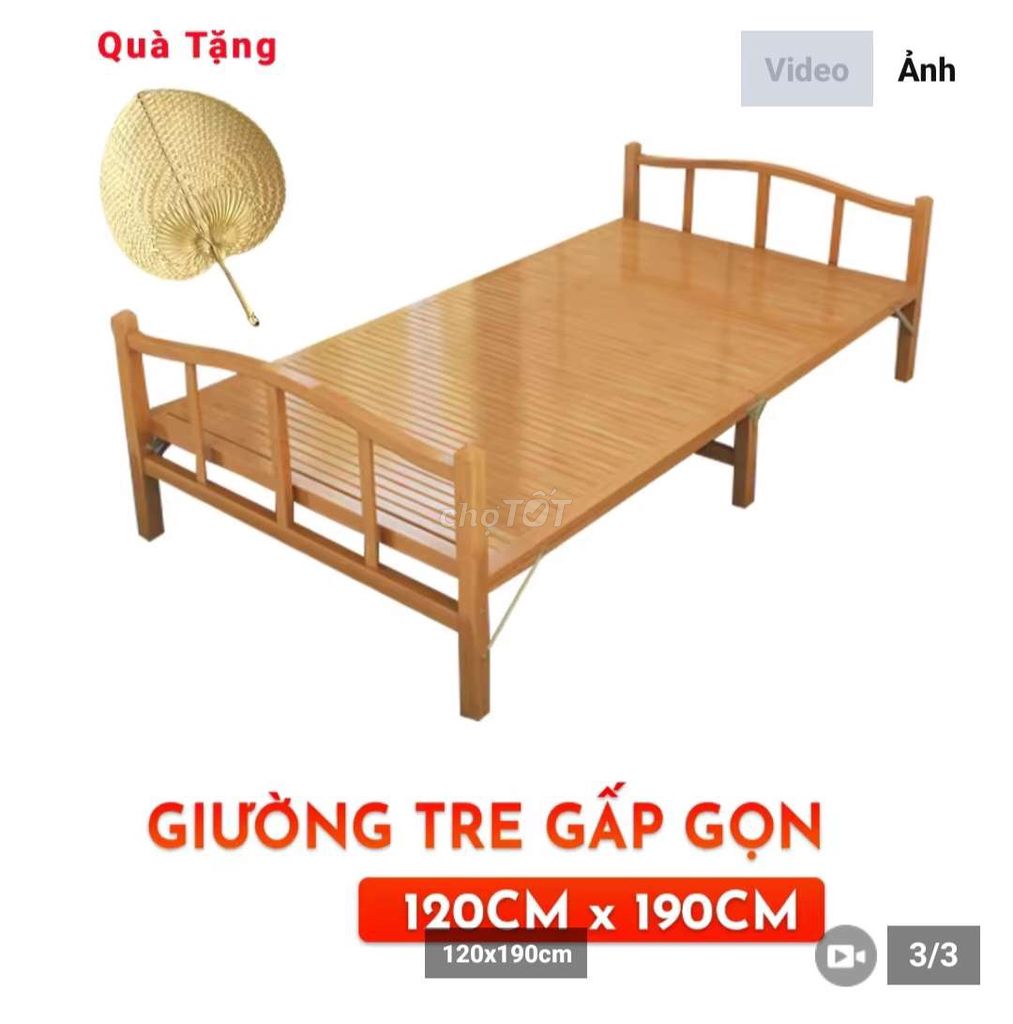 Giường gấp gọn Tre tự nhiên 120x190cm. Mua bán Giường, chăn ga gối nệm tại Huyện Bình Chánh Tp Hồ Chí Minh được đăng bởi Nhà Lộc Lá hình 1