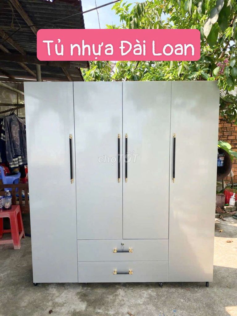 Tủ quần áo 4 cánh #nhựa Đài Loan #kt 1m8*1m6