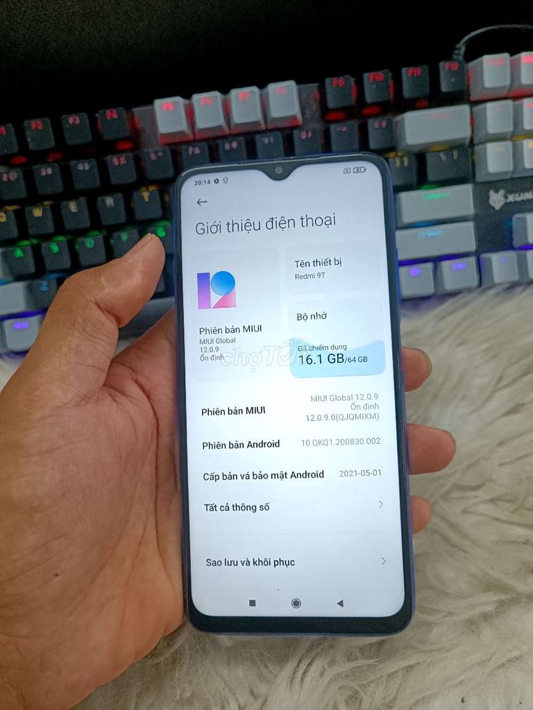 XIAOMI REDMI 9T 4GB.64GB PIN 6000 SNAP 662 FULL CN. Mua bán Điện thoại tại Quận Bình Thạnh Tp Hồ Chí Minh được đăng bởi Dân Mobile hình 3