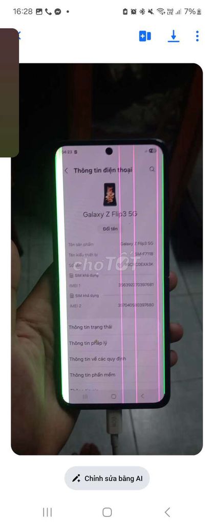 Samsung Galaxy Z Flip3 5G Đen sọc màn. Mua bán Điện thoại tại Quận Tân Phú Tp Hồ Chí Minh được đăng bởi mai dang hình 1