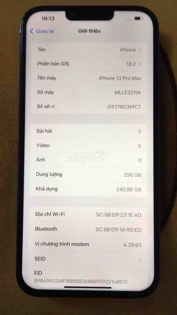 Iphone 13 Promax Quốc Tế 256G màu xanh dương