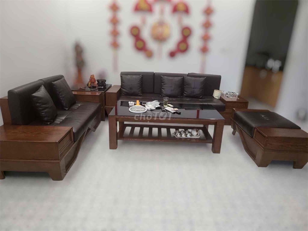 Bộ sofa gỗ sồi Nga màu nâu. Mua bán Bàn ghế tại Quận Long Biên Hà Nội được đăng bởi Mai hình 1