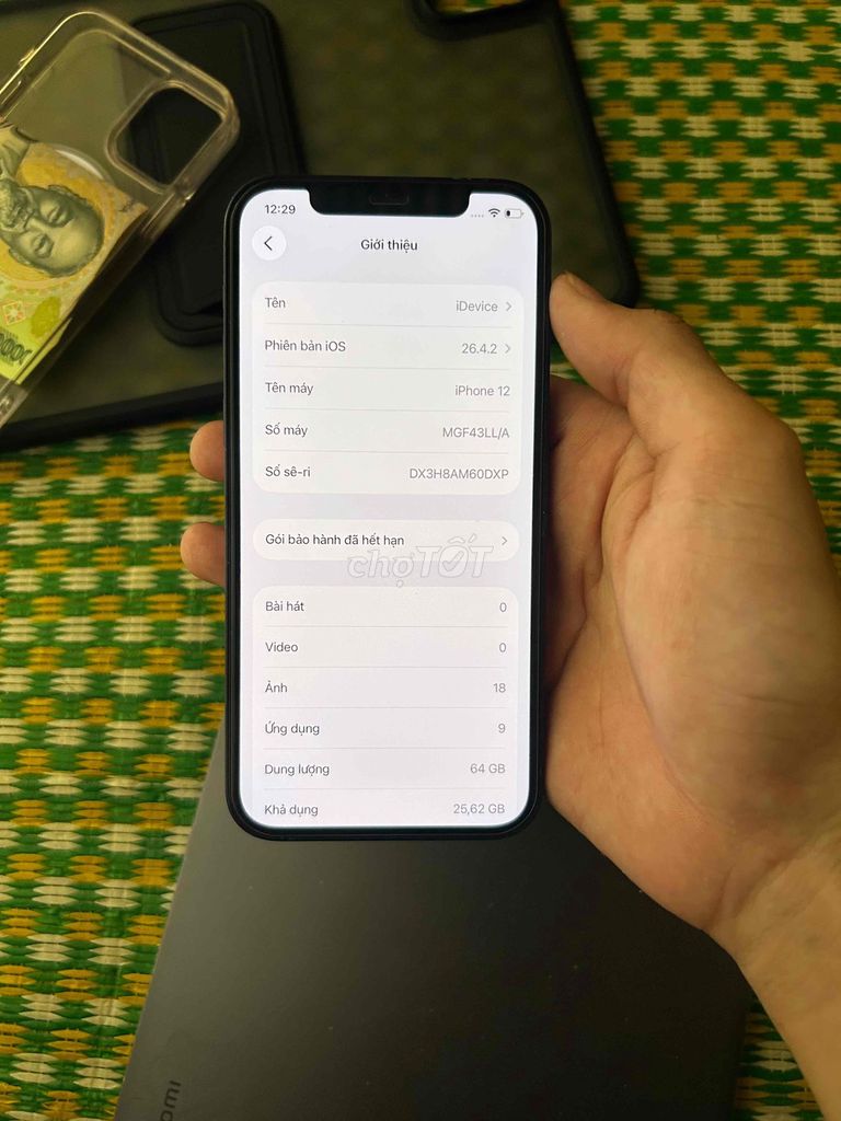 Apple iPhone 12 64GB Đen Đã sử dụng. Mua bán Điện thoại tại Thành phố Tam Điệp Ninh Bình được đăng bởi vi đức việt hình 1
