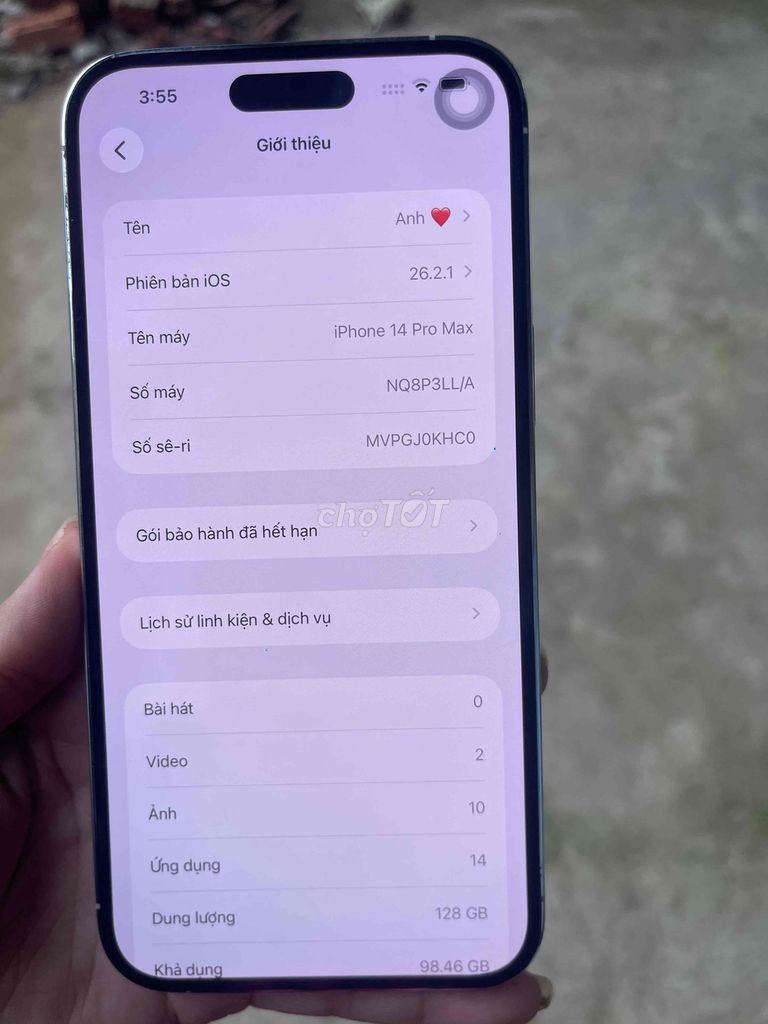 Apple iPhone 14 Pro Max 128GB Trắng. Mua bán Điện thoại tại Quận Liên Chiểu Đà Nẵng được đăng bởi lê anh hoàng hình 1