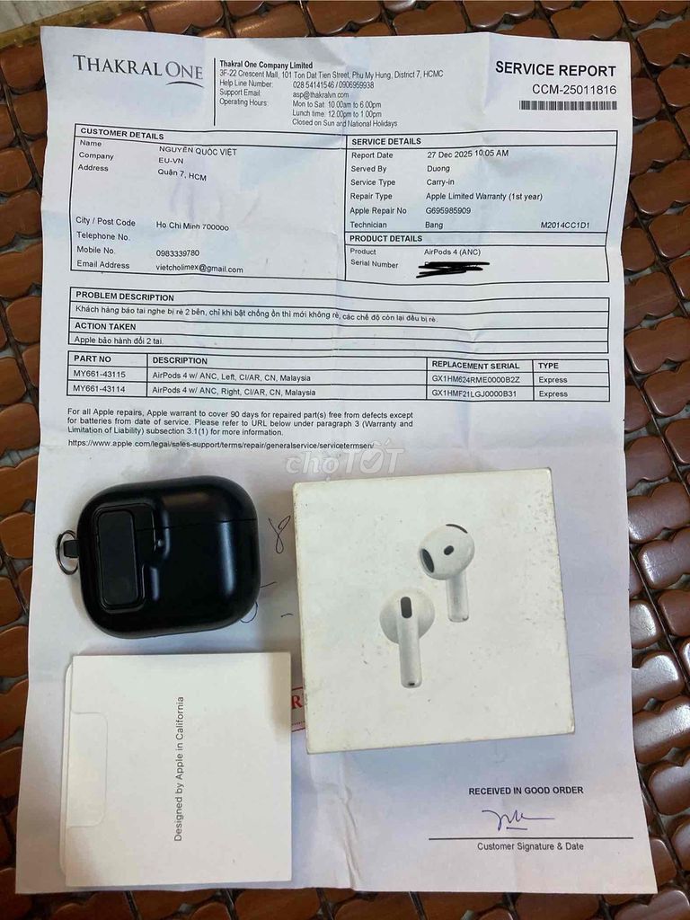 AirPods 4 ANC. Mua bán Tivi, Âm thanh tại Quận 5 Tp Hồ Chí Minh được đăng bởi Việt hình 1