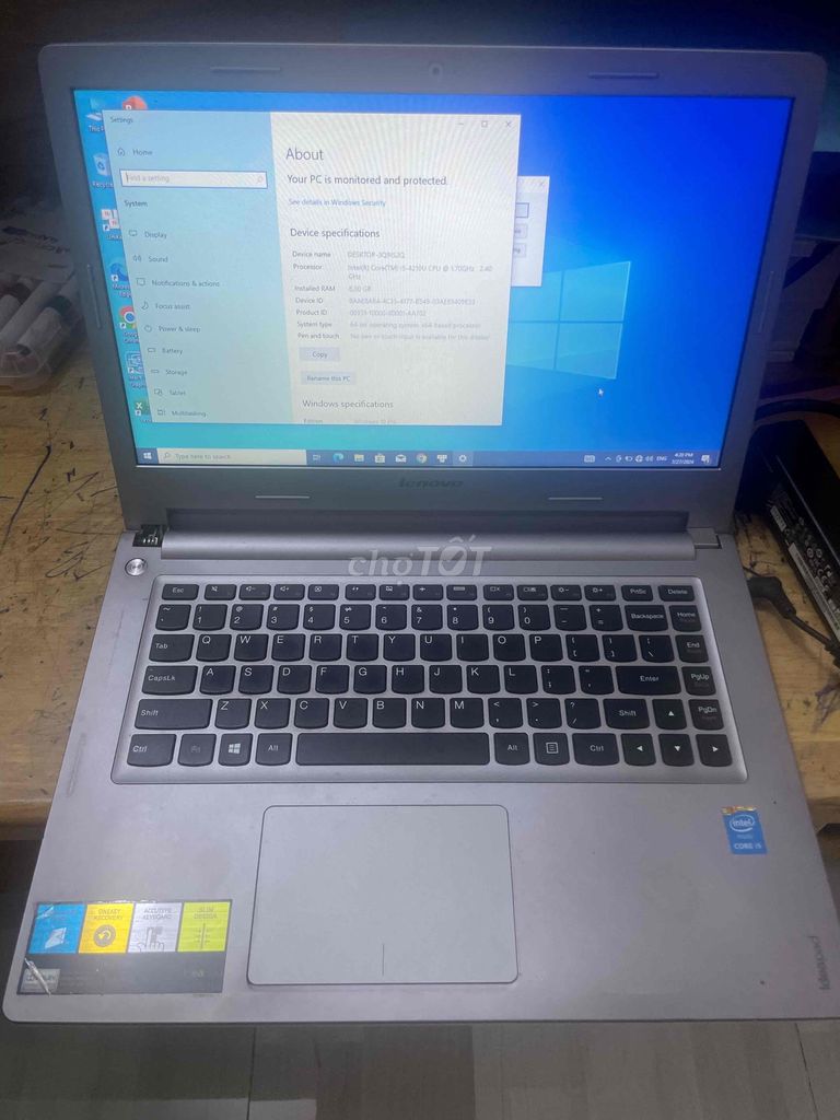 Laptop lenovo i5 4210u ram 8g ssd 120g