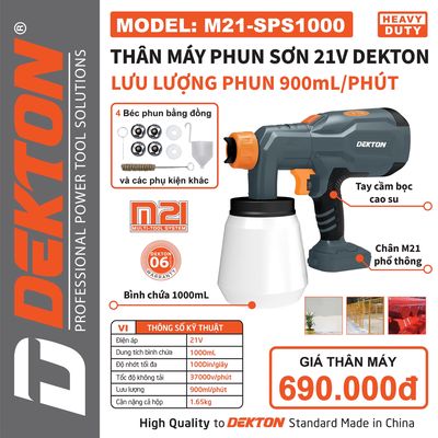 Máy Phun Sơn Dùng Pin Dekton M21-SPS1000. Mua bán Đồ chuyên dụng, Giống nuôi trồng tại Huyện Hóc Môn Tp Hồ Chí Minh được đăng bởi ĐIỆN CƠ KIM PHÁT