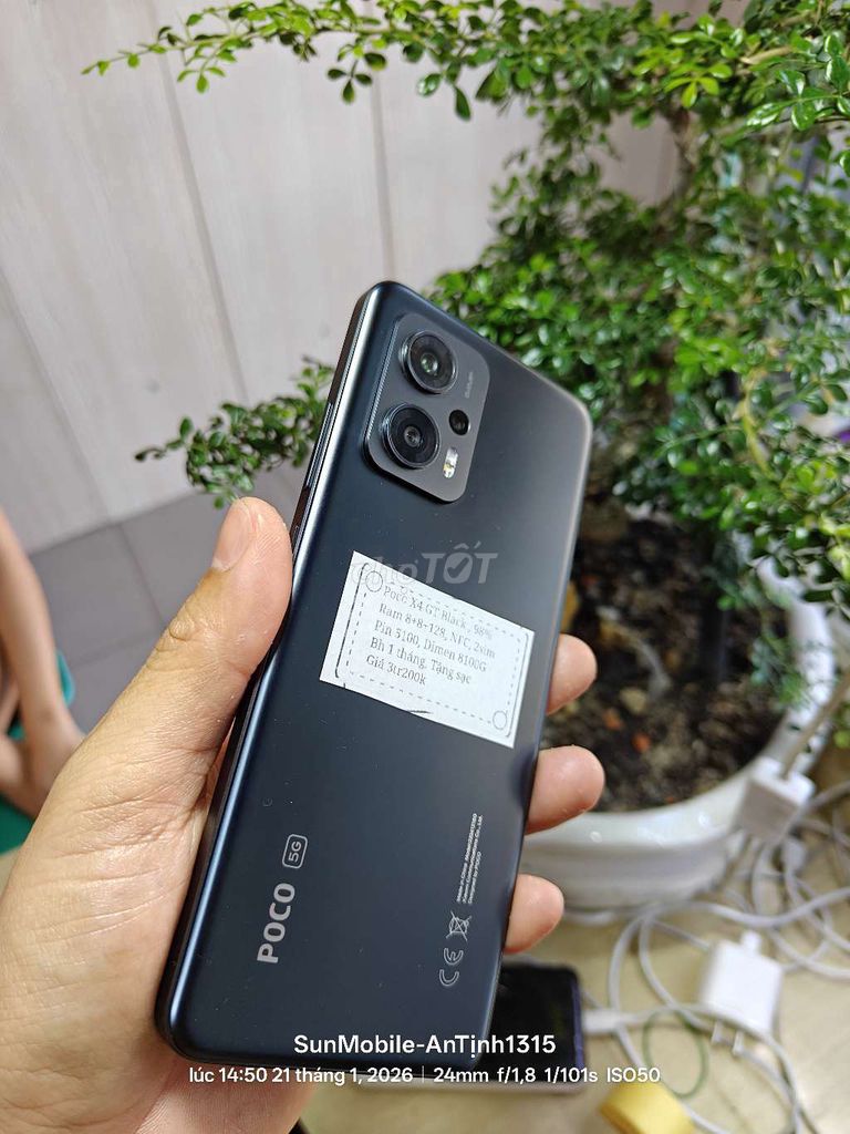 POCO X4 GT 5G R8+128 Dimen8100 Pin5100 NfC 2s. Mua bán Điện thoại tại Huyện Trảng Bàng Tây Ninh được đăng bởi Sun Mobile Shop Điện Thoại Trảng Bàng Tây Ninh 01 hình 1