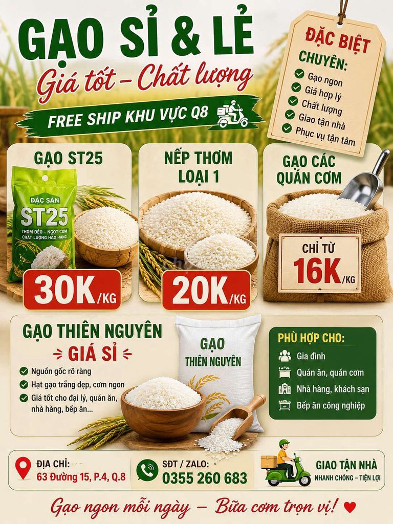 Gạo ST25 Thơm dẻo, ngọt cơm. Mua bán Đồ ăn, thực phẩm và các loại khác tại Quận 8 Tp Hồ Chí Minh được đăng bởi Ngoc An hình 1