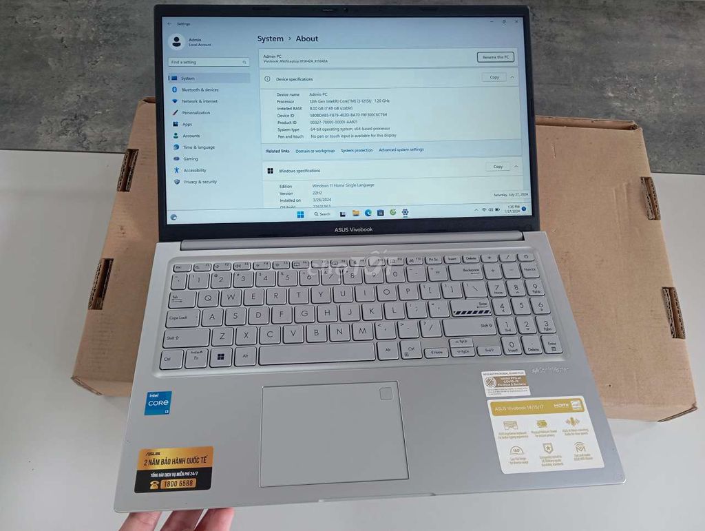 Asus VivoBook X1504Z (I3 Gen12 / 8G / 512G). Mua bán Laptop tại Thành phố Thủ Dầu Một Bình Dương được đăng bởi Laptop Hoàng Phát hình 1
