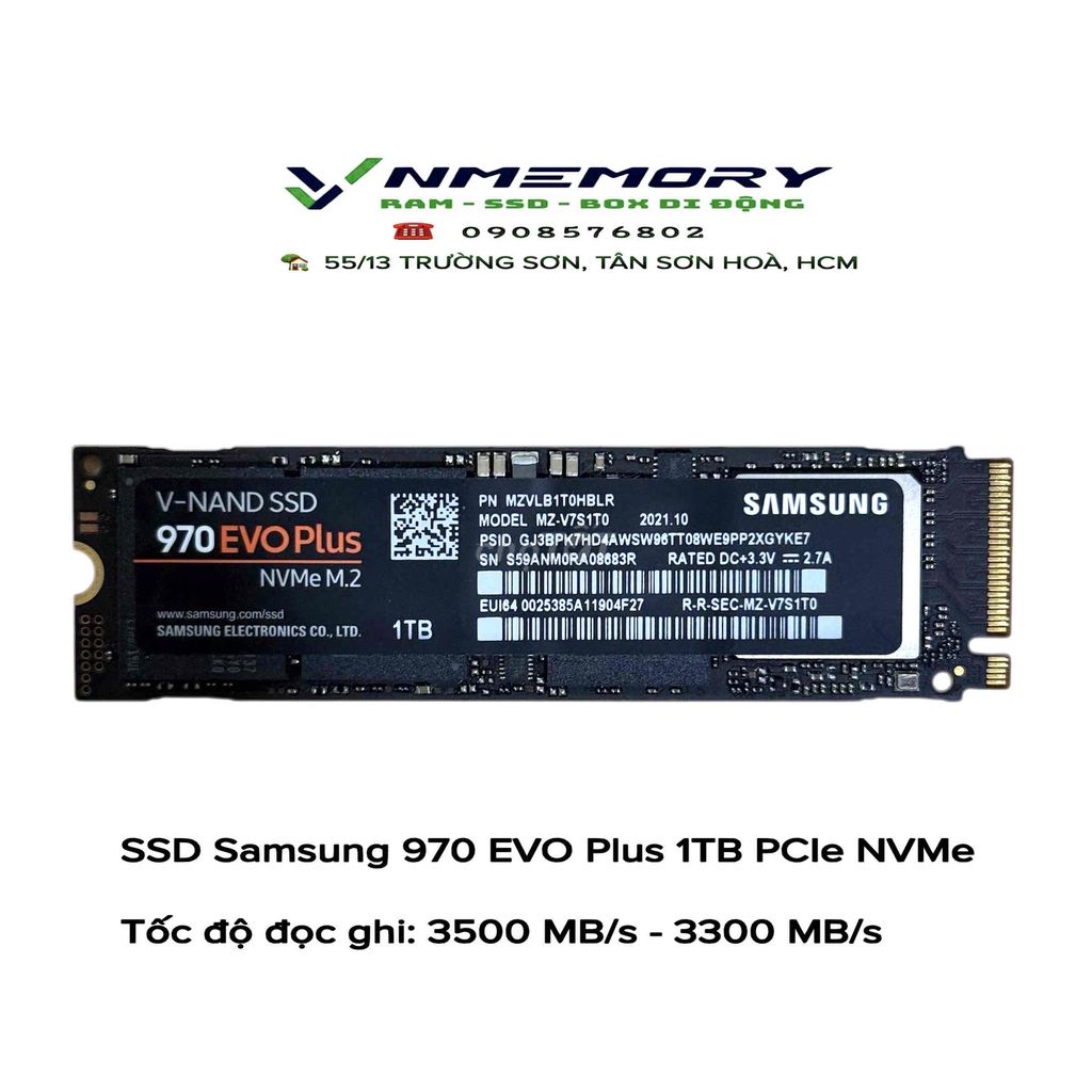 Ổ cứng SSD Samsung 970 EVO Plus 1TB. Mua bán Linh kiện (RAM, Card...) tại Quận Tân Bình Tp Hồ Chí Minh được đăng bởi Memoryshop hình 1