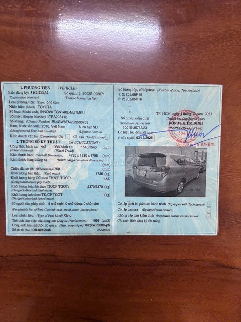 Toyota Innova 2016 2.0G Bạc 66.000 km. Mua bán Ô tô tại Quận Bình Tân Tp Hồ Chí Minh được đăng bởi  tấn đạt hình 12