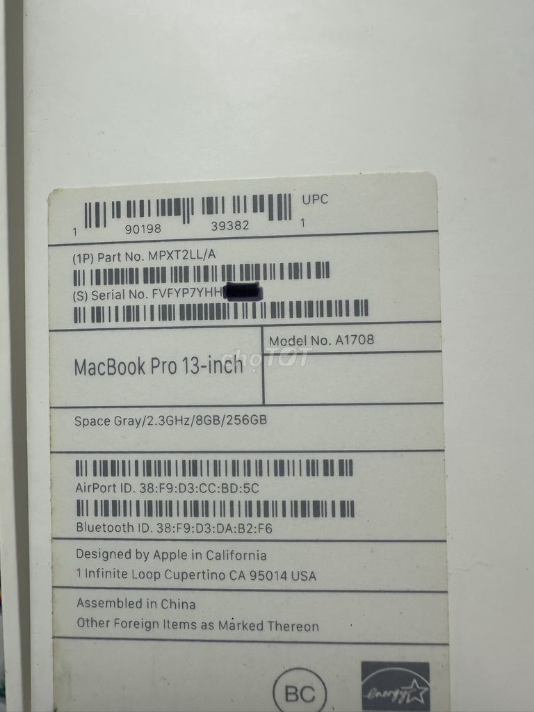 MacBook Pro 10/2017 . Mua bán Laptop tại Huyện Tháp Mười Đồng Tháp được đăng bởi CHÁNH HỒ hình 1