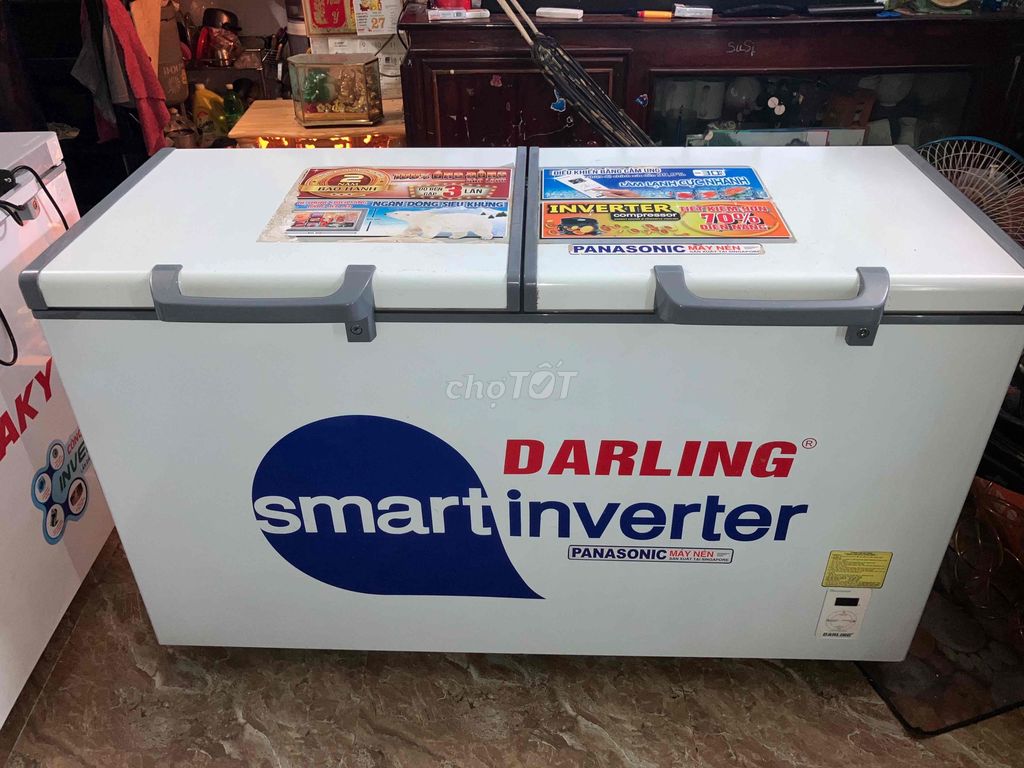 tủ đông mát darling 450L dàn lạnh đồng , inverter