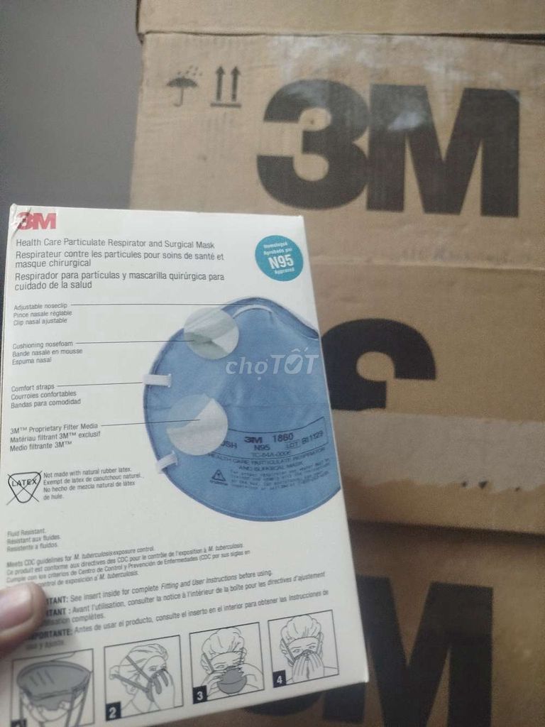 Khẩu trang y tế 3M 1860 N95. Mua bán Phụ kiện thời trang khác tại Quận Bình Tân Tp Hồ Chí Minh được đăng bởi Nhật Bằng Nhà Chuẩn HCM hình 1