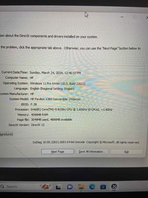 laptop Hp x360 14Ba - i5-8250U | 4Gb | HDD 500gb